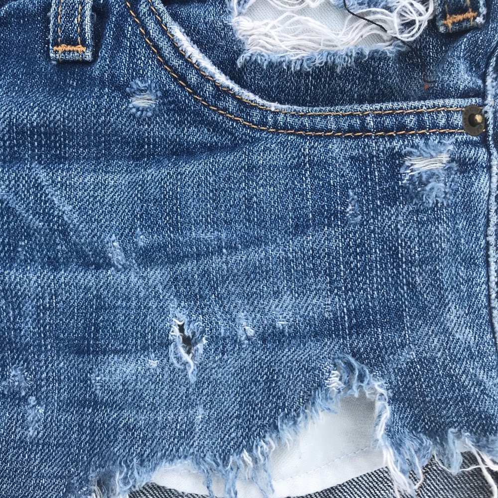 Low Rise Ripped Jeans Shorts - Picture 5 of 7